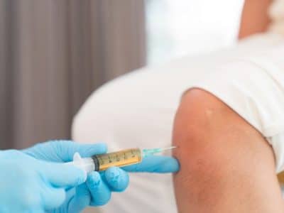 Platelet-rich plasma injection of the knee